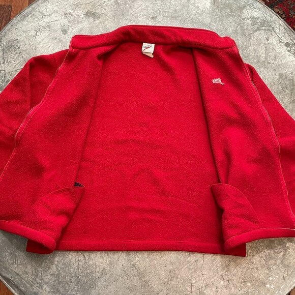 Vintage Speedo 80s 90s Fleece Embroidered Logo Red Full Zip Sweatshirt Jacket - Picture 7 of 12